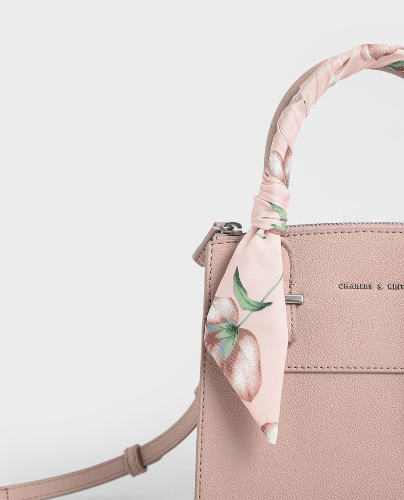 CHARLES & KEITH - Túi xách tay nữ chữ nhật Scarf Wrapped Top
