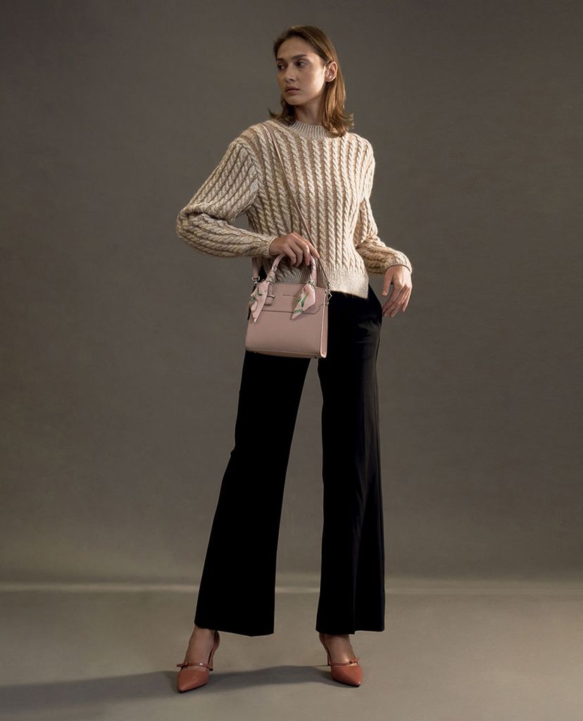 CHARLES & KEITH - Túi xách tay nữ chữ nhật Scarf Wrapped Top