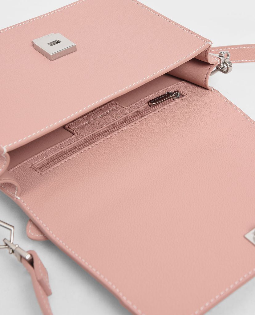 CHARLES & KEITH - Túi xách tay nữ chữ nhật Front Flap Top