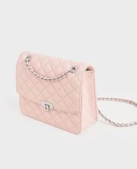 CHARLES & KEITH - Túi đeo vai chữ nhật Quilted Push Lock