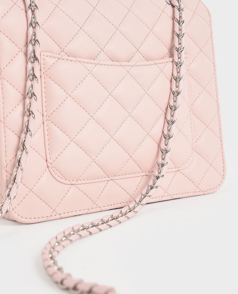 CHARLES & KEITH - Túi đeo vai chữ nhật Quilted Push Lock