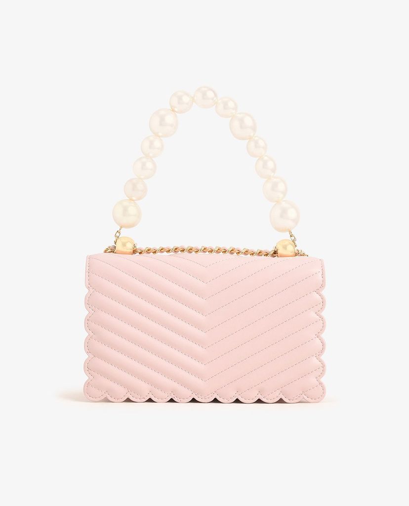 CHARLES & KEITH - Túi đeo chéo nữ chữ nhật Pearl Embellished