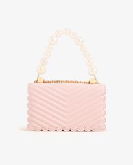 CHARLES & KEITH - Túi đeo chéo nữ chữ nhật Pearl Embellished