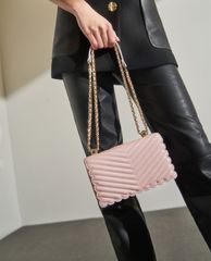 CHARLES & KEITH - Túi đeo chéo nữ chữ nhật Pearl Embellished