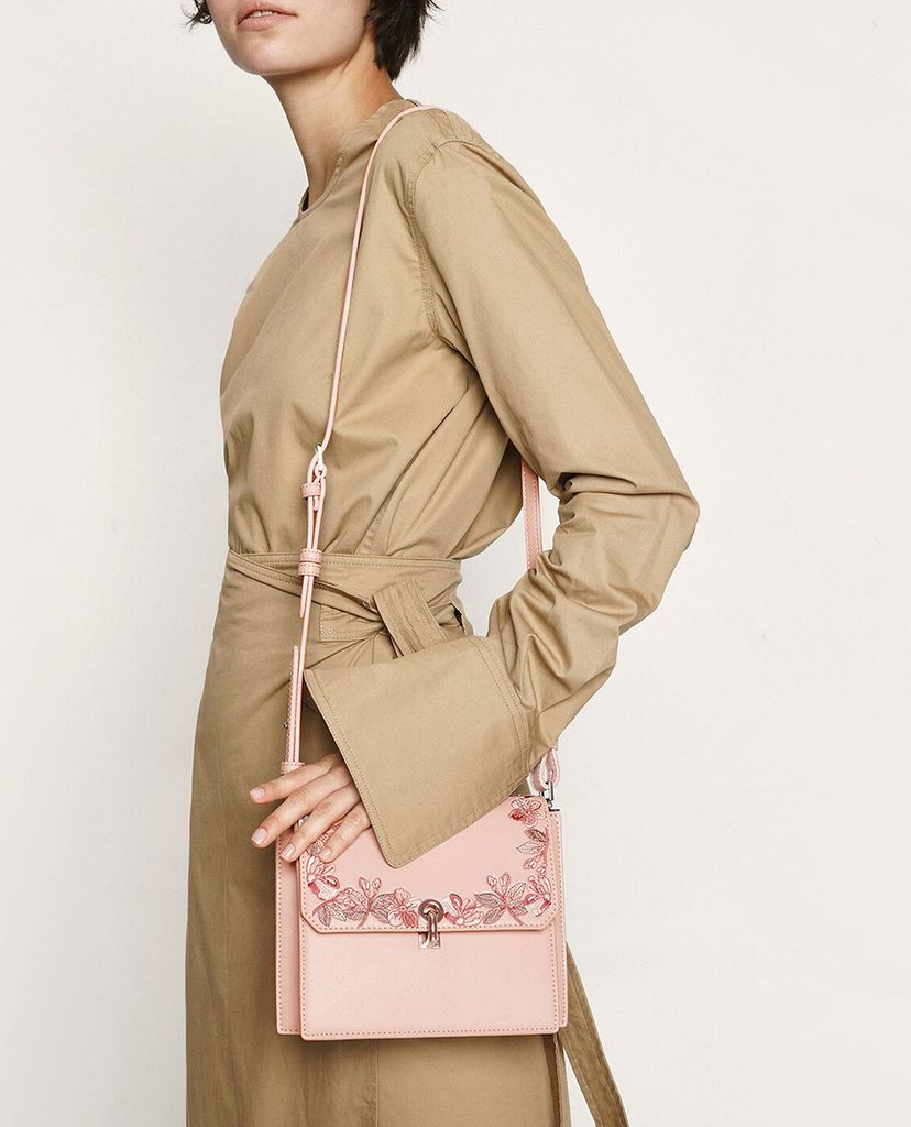 CHARLES & KEITH - Túi đeo chéo chữ nhật Floral Embroidered