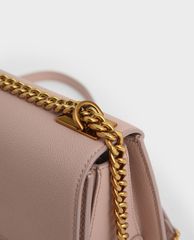 CHARLES & KEITH - Túi đeo chéo nữ nắp gập Metallic Push Lock