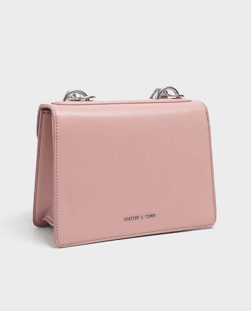 CHARLES & KEITH - Túi đeo chéo Metal Push Lock Front Flap
