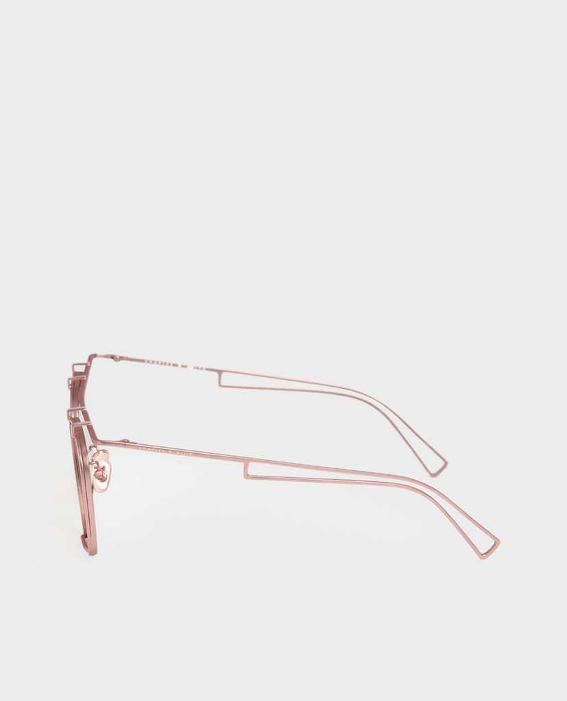 CHARLES & KEITH - Kính mát nữ gọng vuông Metal Frame