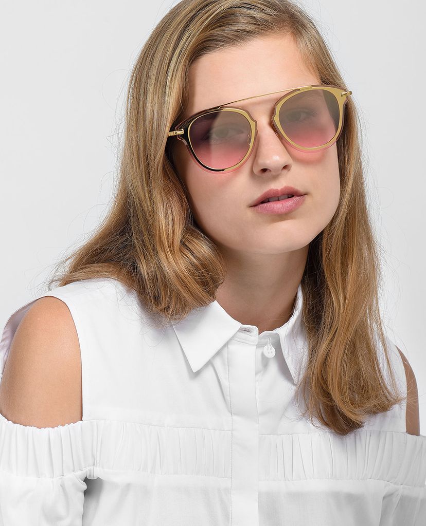 CHARLES & KEITH - Kính mát nữ thời trang Angular Metal Frame Aviator