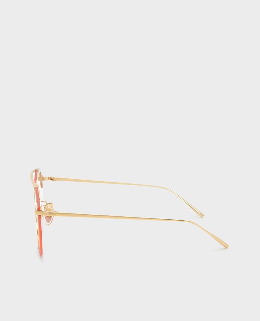 CHARLES & KEITH - Kính mát nữ thời trang Angular Metal Frame Aviator