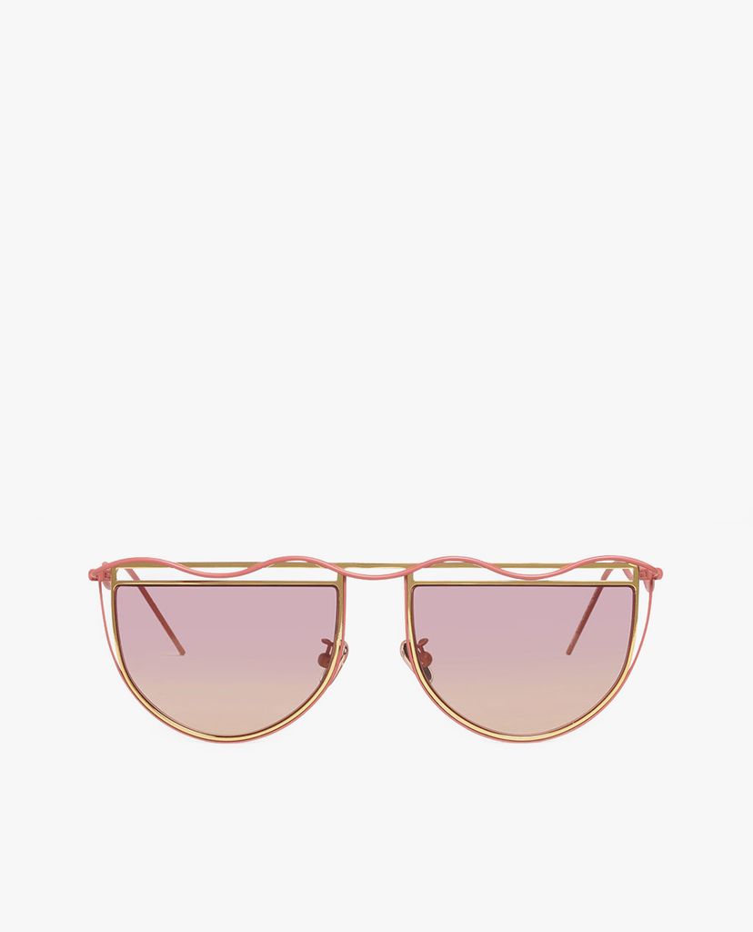 CHARLES & KEITH - Kính mát nữ nửa khung tròn Drop Temple Semi Circle