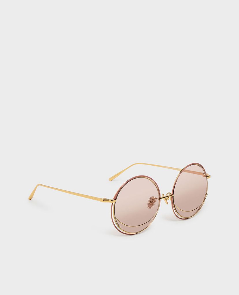 CHARLES & KEITH - Kính mát nữ gọng tròn Circle Frame