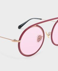 CHARLES & KEITH - Kính mát nữ gọng tròn Acetate Round Frame