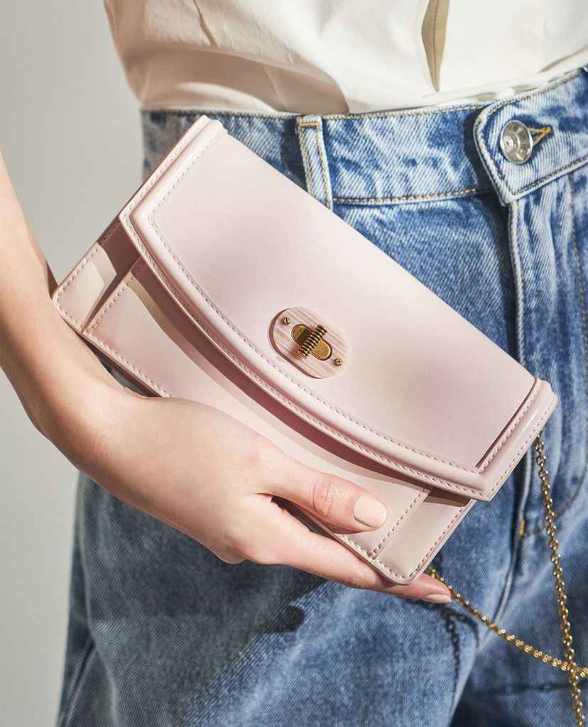 CHARLES & KEITH - Ví nữ dạng gập Stone Embellished Curved