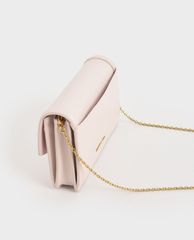 CHARLES & KEITH - Ví nữ dạng gập Stone Embellished Curved