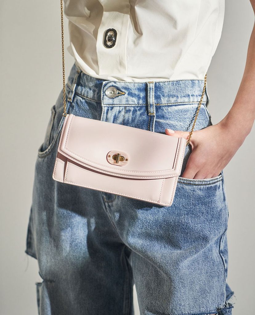CHARLES & KEITH - Ví nữ dạng gập Stone Embellished Curved