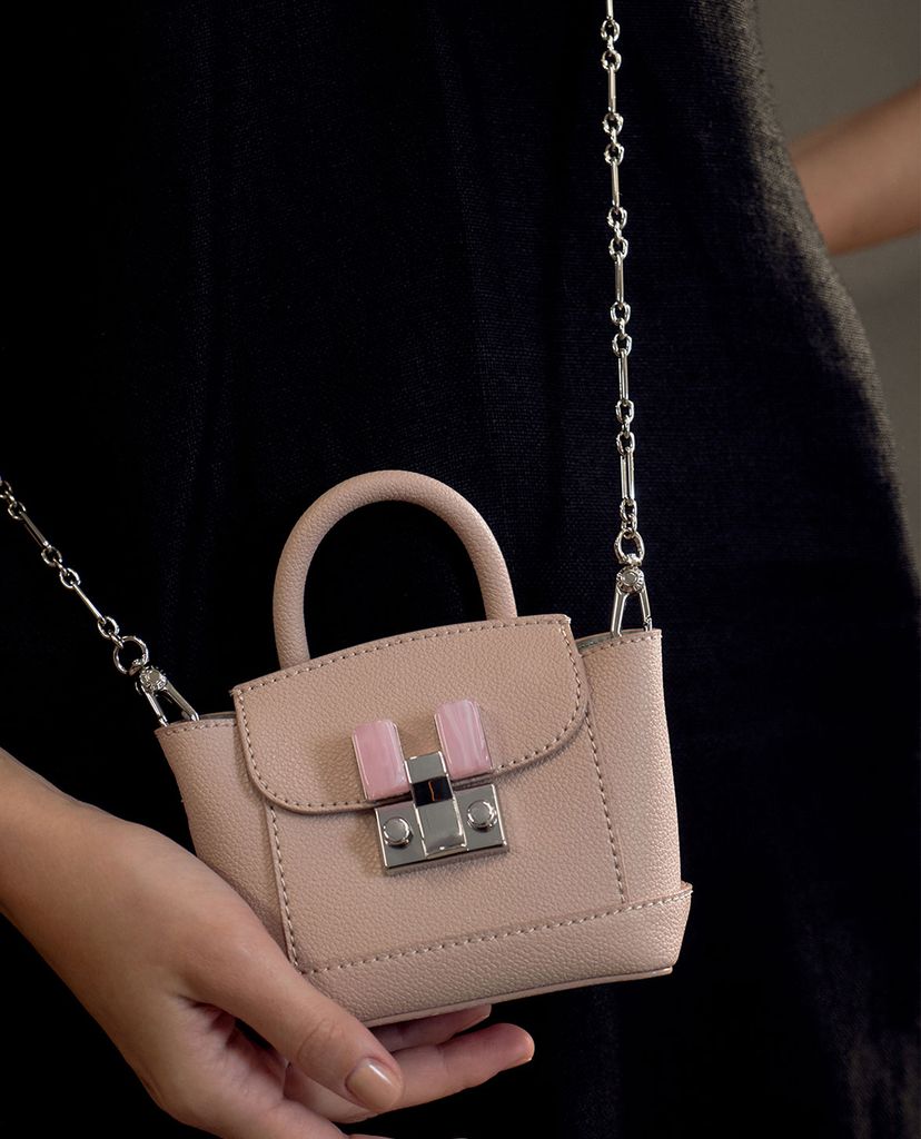 CHARLES & KEITH - Túi mini phom vuông Stone Embellished Pouch
