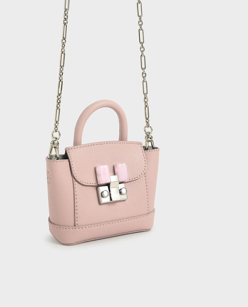 CHARLES & KEITH - Túi mini phom vuông Stone Embellished Pouch