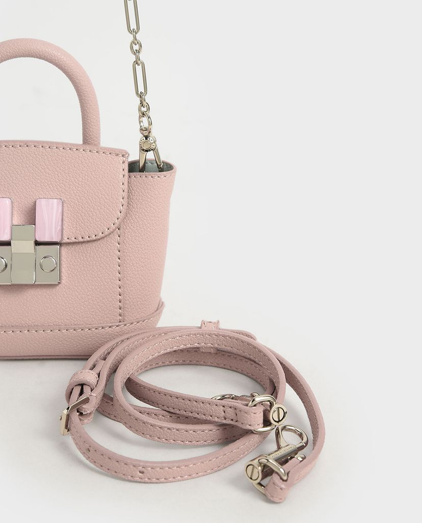 CHARLES & KEITH - Túi mini phom vuông Stone Embellished Pouch