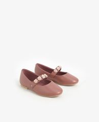 CHARLES & KEITH - Giày đế bệt trẻ em Flower Embellished