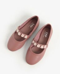 CHARLES & KEITH - Giày đế bệt trẻ em Flower Embellished
