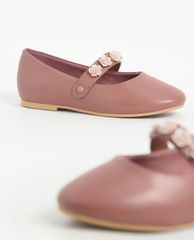 CHARLES & KEITH - Giày đế bệt trẻ em Flower Embellished