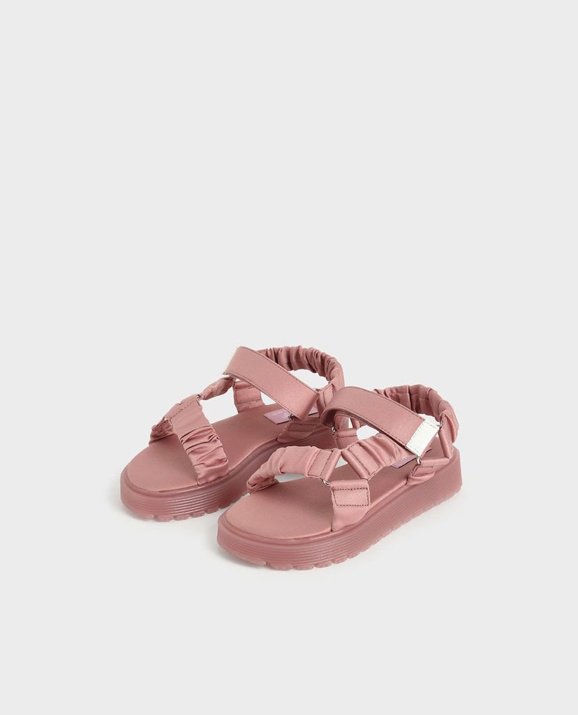 CHARLES & KEITH - Giày sandals trẻ em Fabric Ruched Sports
