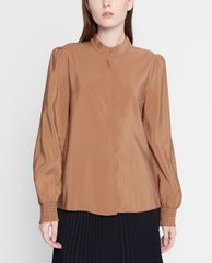 GIGI - Áo kiểu nữ cổ trụ tay dài Mandarin Collar