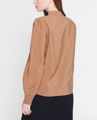 GIGI - Áo kiểu nữ cổ trụ tay dài Mandarin Collar
