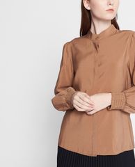 GIGI - Áo kiểu nữ cổ trụ tay dài Mandarin Collar