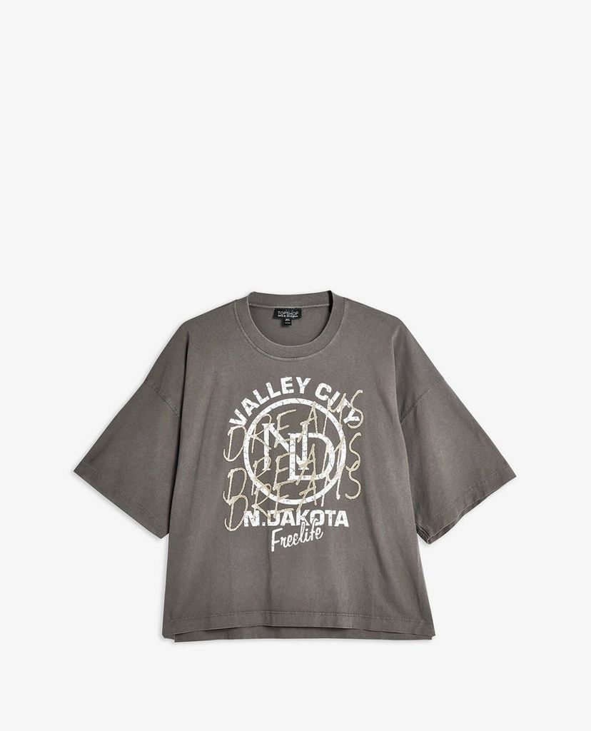 TOPSHOP - Áo thun nữ cổ tròn tay ngắn Dreams Glitter