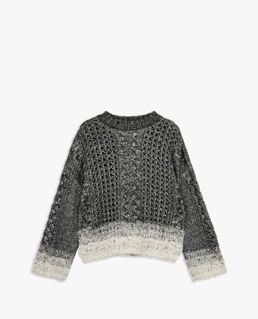 TOPSHOP - Áo len nữ cổ tròn tay dài Cable Knit