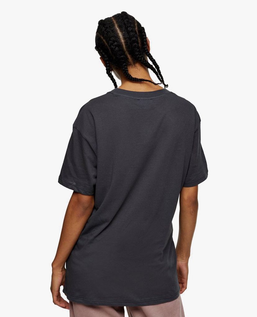 TOPSHOP - Áo thun nữ ngắn tay PETITE Charcoal Grey Mystic Sun and Moon