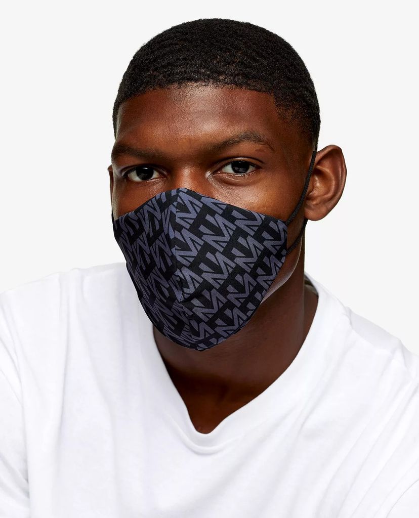 TOPMAN - Pack 2 khẩu trang vải Charcoal Grey And Monogram Print