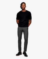 TOPMAN - Quần tây nam phom skinny Recycled Charcoal Gray