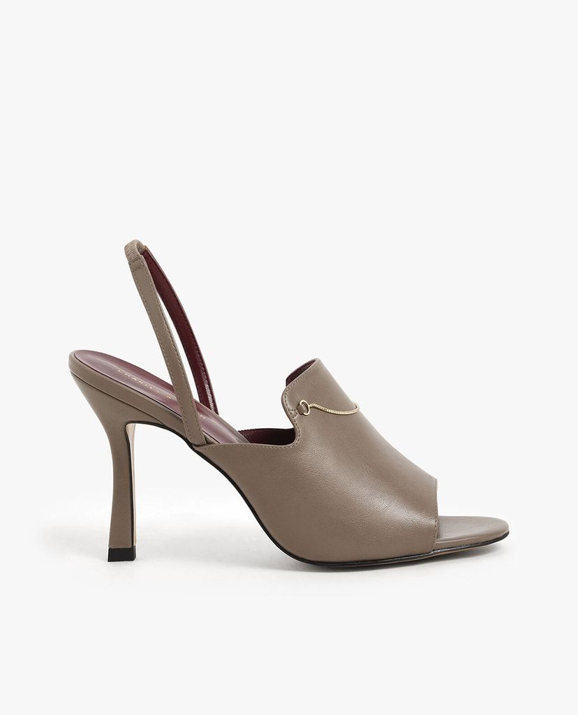 CHARLES & KEITH - Giày cao gót hở mũi Chain Link