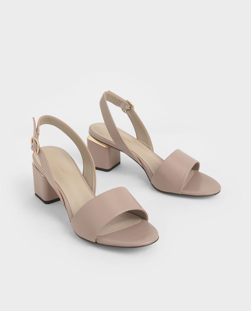 CHARLES & KEITH - Giày cao gót đế vuông Slingback Block