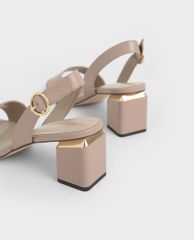 CHARLES & KEITH - Giày cao gót đế vuông Slingback Block