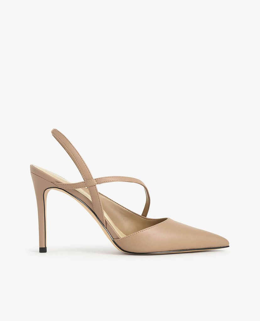 CHARLES & KEITH - Giày cao gót mũi nhọn Asymmetric Strap Slingback Pumps