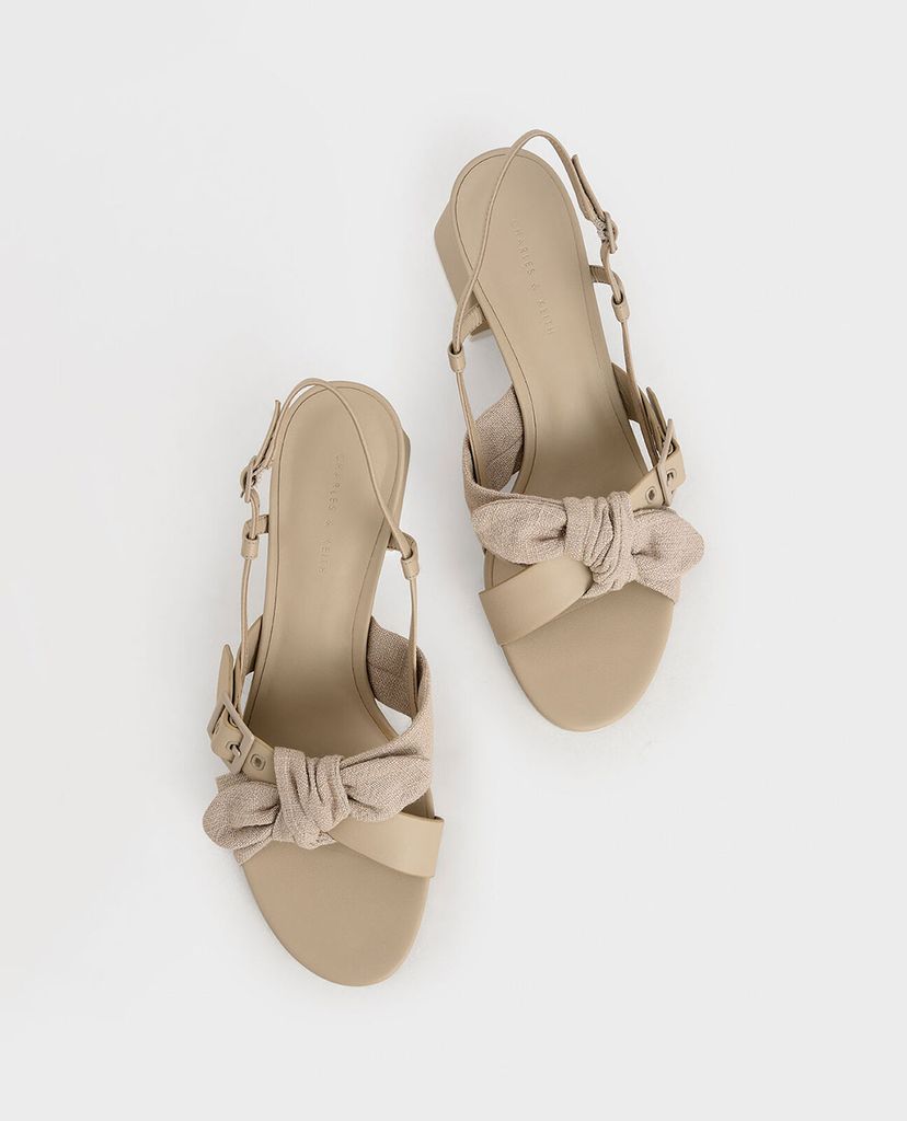 CHARLES & KEITH - Giày sandal cao gót Tie Slingbacks