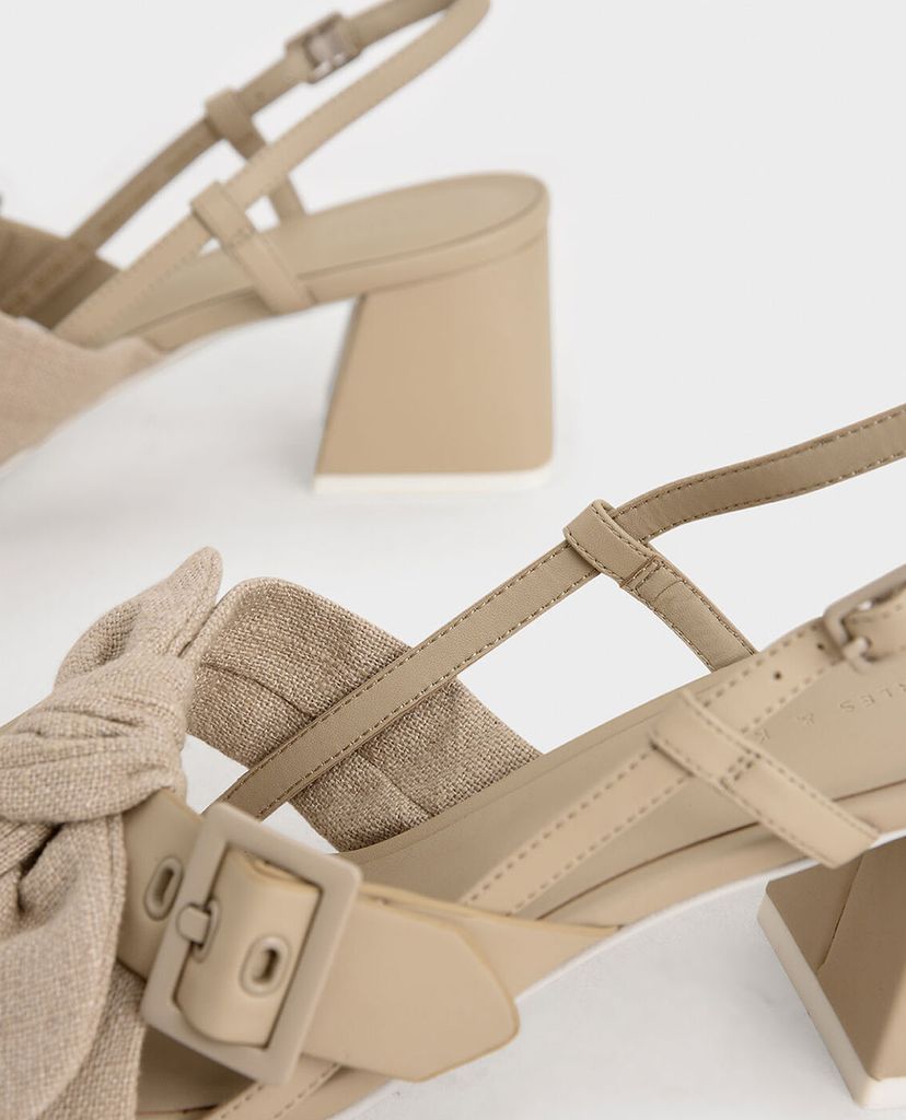 CHARLES & KEITH - Giày sandal cao gót Tie Slingbacks