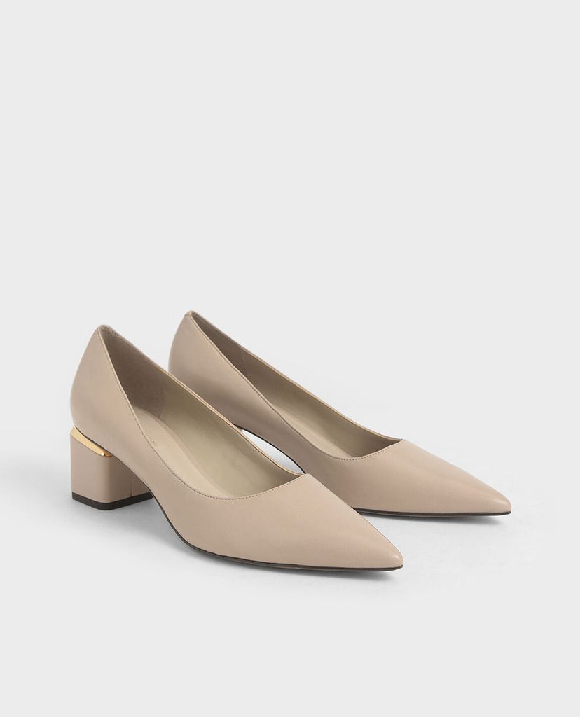 CHARLES & KEITH - Giày cao gót mũi nhọn Metal Accented Pointed