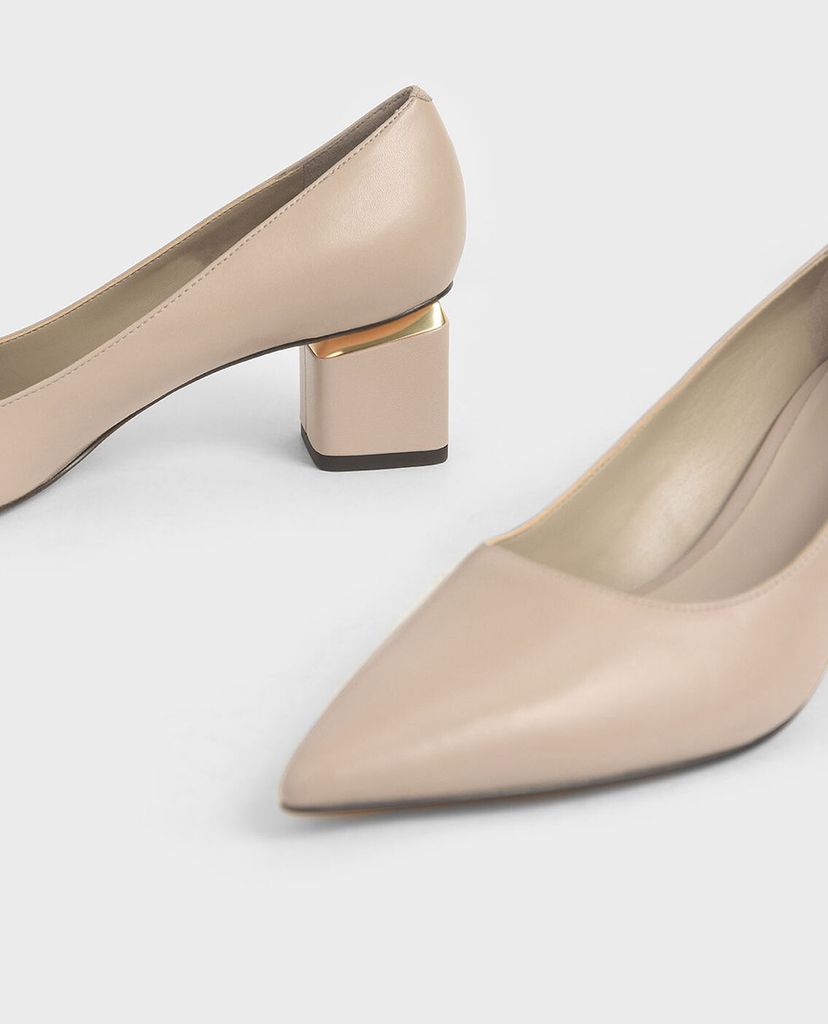CHARLES & KEITH - Giày cao gót mũi nhọn Metal Accented Pointed