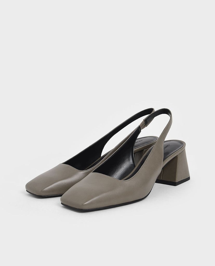 CHARLES & KEITH - Giày cao gót mũi vuông Square Toe