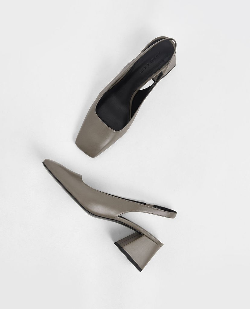CHARLES & KEITH - Giày cao gót mũi vuông Square Toe