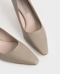 CHARLES & KEITH - Giày cao gót mũi nhọn Kitten Heel Court