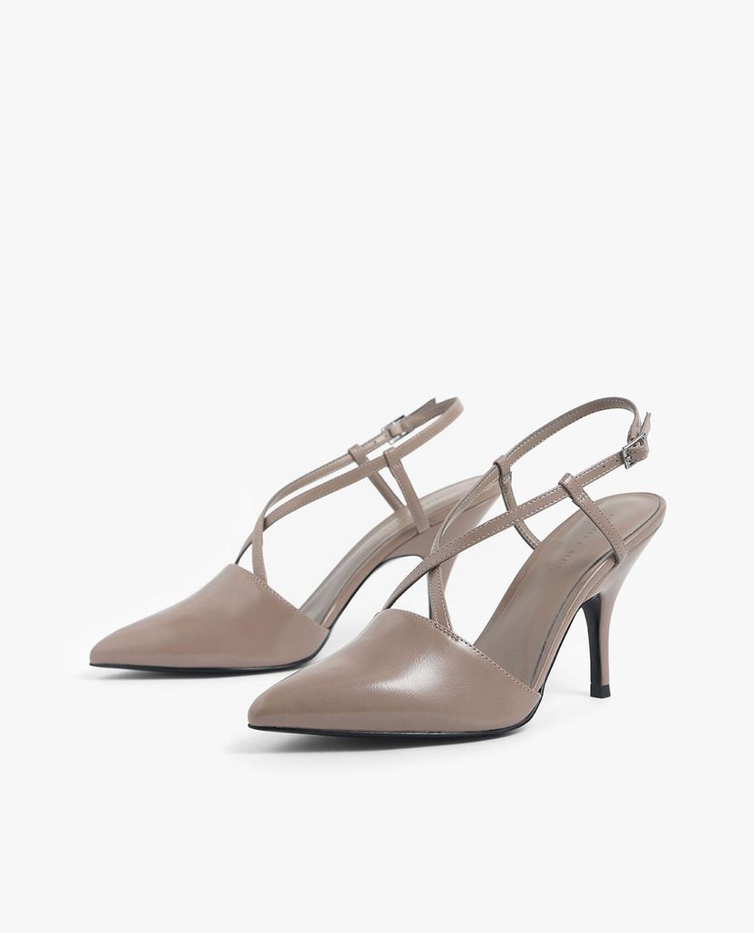 CHARLES & KEITH - Giày cao gót mũi nhọn Criss Cross Strappy