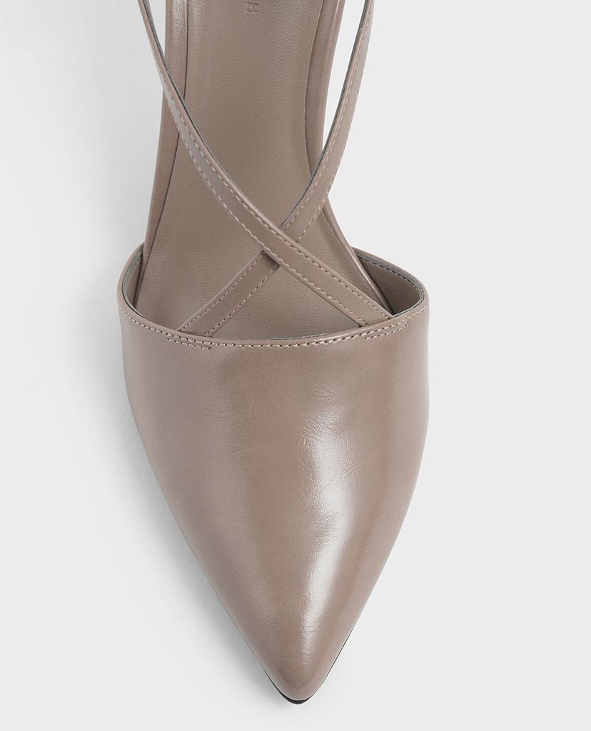 CHARLES & KEITH - Giày cao gót mũi nhọn Criss Cross Strappy