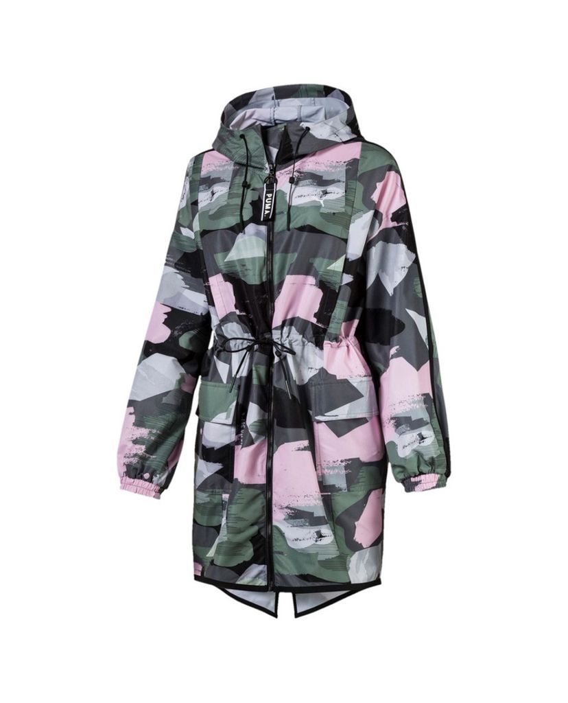 PUMA - Áo khoác nữ phom dài AOP Zip-Up Hooded Parka