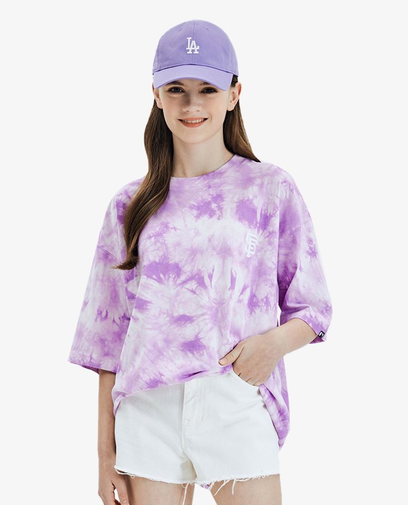 MLB - Áo thun cổ tròn ngắn tay Tie Dye Big Logo Over Fit